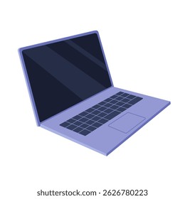 Laptop with blank empty screen for copy space text. Flat vector  illustration.