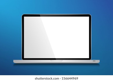 Laptop with blank screen background for copy space - Vector illustration