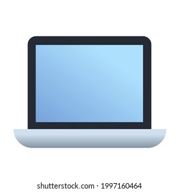 laptop with blank screen, with gradient colors.  flat minimalist design vector eps 10