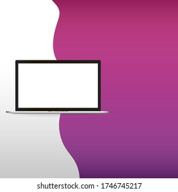 Laptop with blank screen grey color isolated on white background - super high detailed-esp 10 vector