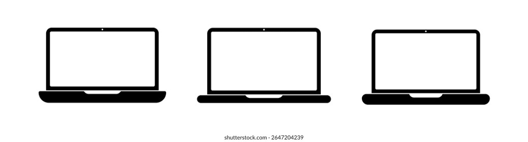 Laptop with blank screen icon.