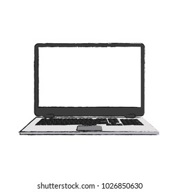 laptop with blank screen icon image