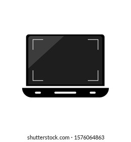 Laptop with a blank screen and isolated on a white background. mock-up template design, vector illustration elements.