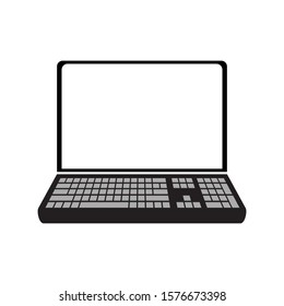 Laptop with a blank screen and isolated on a white background. mock-up template design, vector illustration elements.