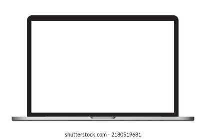 laptop with blank screen isolated on white background, vector illustration, ui ux presentation mock-up