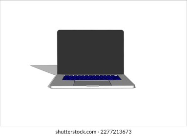 Portátil con pantalla en blanco aislado en fondo blanco