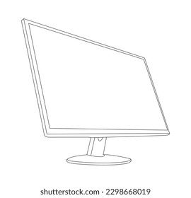 Laptop with blank screen isolated on white background, white aluminium body monitor. 3D illustration, 3D rendering. vector.