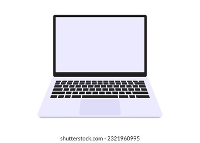 Laptop with blank screen isolated on white background, vector illustration, computer related design, gadgets 