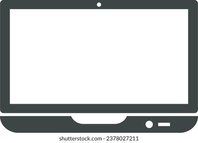 Laptop with blank screen  isolated on white background - vector illustration