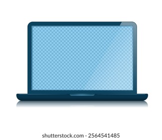 Laptop with blank screen isolated on light background. Vector 3d illustration.