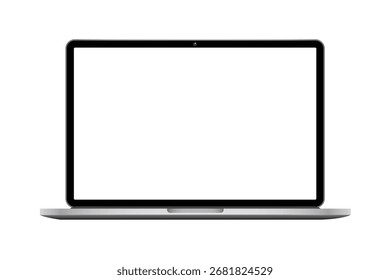 Ordenador portátil con pantalla en blanco aislado sobre fondo blanco. Ilustración vectorial del ordenador portátil