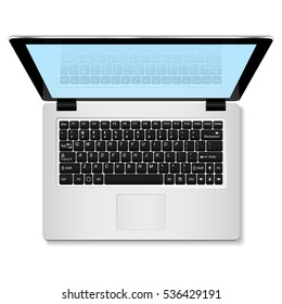 Open Modern Laptop Top View Illustration Stock Illustration 191992736