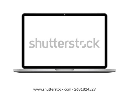 Laptop with Blank Screen Isolated on white Background. Notebook Computer Vector Illustration