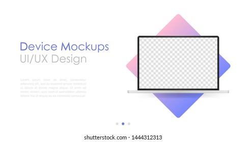 Laptop blank screen, laptop mockup. Template for infographics or presentation UI design interface.