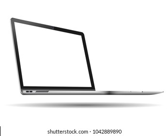 Laptop with blank screen to present your application and web - design. Realistic Laptop. Isolated on a white background. 3D - view.