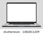 Laptop with blank screen silver color isolated on transparent background - super high detailed photorealistic esp 10 vector