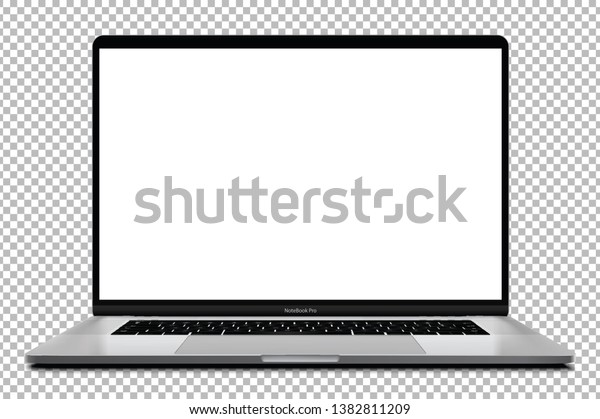 Laptop Blank Screen Silver Color Isolated Stock Vector Royalty Free Shutterstock