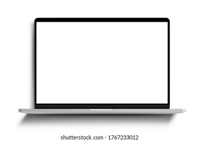 Plantilla de pantalla en blanco para portátiles en la pantalla con sombra larga - eps vectoriales 10