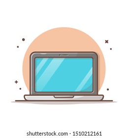 Laptop With Blank Screen Vector Icon Illustration. Laptop Icon Concept White Isolated. Flat Cartoon Style Suitable for Web Landing Page, Banner, Sticker, Background