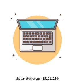 Laptop With Blank Screen Vector Icon Illustration. Laptop Icon Concept White Isolated. Flat Cartoon Style Suitable for Web Landing Page, Banner, Sticker, Background