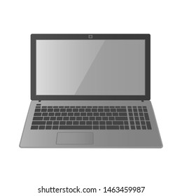 Laptop with blank screen. Vector illustration on white background