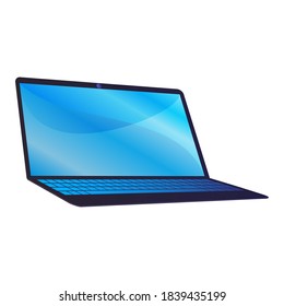 Laptop with blank screen for you design layout in flat style