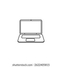 Laptop, Blank white screen laptop isolated