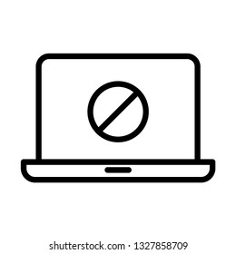 laptop block line icon