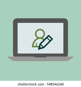 Laptop blog concept