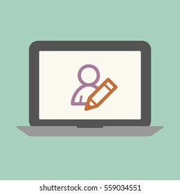 Laptop blog concept