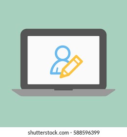 Laptop blog concept