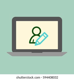 Laptop blog concept