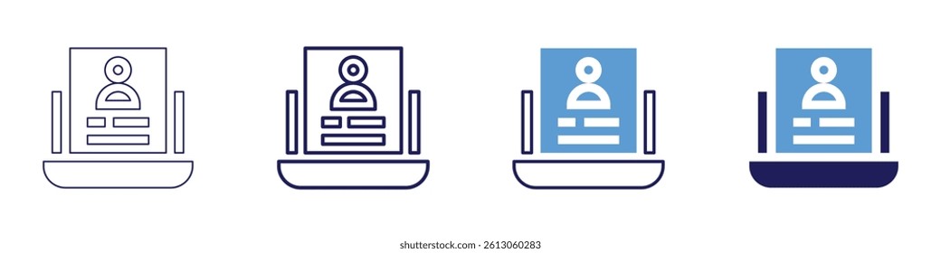 Laptop blower icon in 4 different styles. Thin Line, Line, Bold Line, Duotone. Duotone style. Editable stroke.