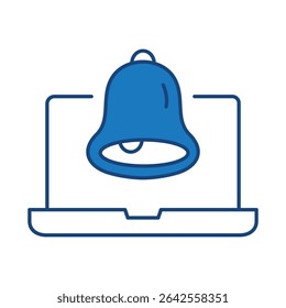 Laptop Blue Line Editable Stroke Icon. PC, Computer Functions, Settings, Technology, Security, Shopping, Wallet, Marketing, Promotion, Communication Collection Vector Illustration.