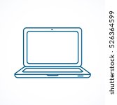Laptop. Blue line icon