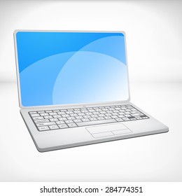 Laptop with blue screen
