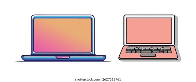 Laptop Blush Makeup Tech Design Template