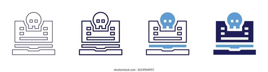 Laptop board icon in 4 different styles. Thin Line, Line, Bold Line, Duotone. Duotone style. Editable stroke.