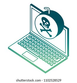 laptop bomb danger hacking isometric