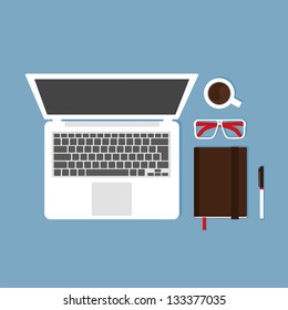 laptop and book