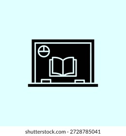 Laptop mit Buch auf dem Bildschirm Symbol