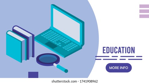 diseño de ilustraciones vectoriales en línea para la educación de portátiles y libros