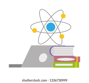 laptop books molecule science