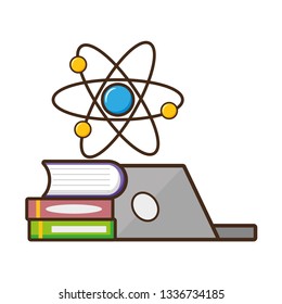 laptop books molecule science