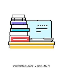 vector de color de la plataforma de aprendizaje en línea para portátiles. signo de plataforma de aprendizaje en línea para portátiles. ilustración de símbolo aislado