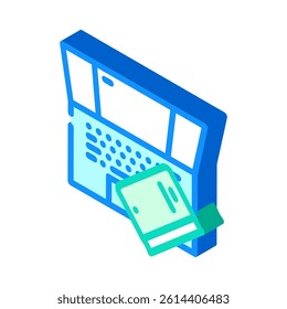 laptop books online learning platform isometric icon vector. laptop books online learning platform sign. isolated symbol illustration