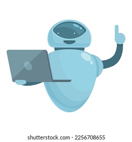 Vector de dibujos animados de iconos de la lección de los robots portátiles. Escuela de Comercio. Educación de la gente