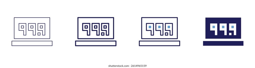 Laptop branding icon in 4 different styles. Thin Line, Line, Bold Line, Duotone. Duotone style. Editable stroke.