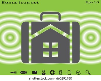 laptop, briefcase, house, icon, vector illustration eps10