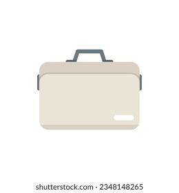 Laptop briefcase icon flat vector. Case bag. Closed suitcase isolated